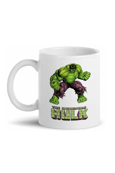 HobiShop Hulk Baskılı Beyaz Kupa Bardak D04