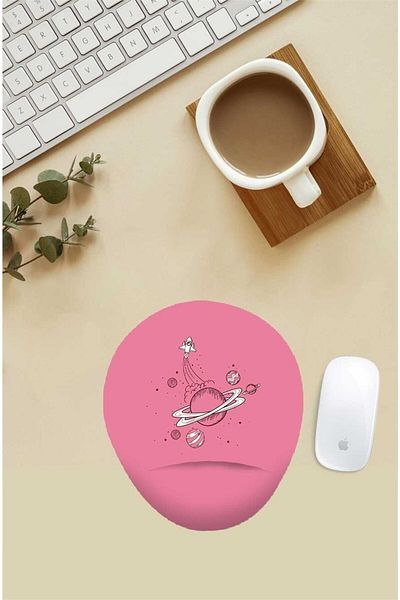 HobiShop Mouse Pad cu model spațial cu suport pentru încheietura mâinii