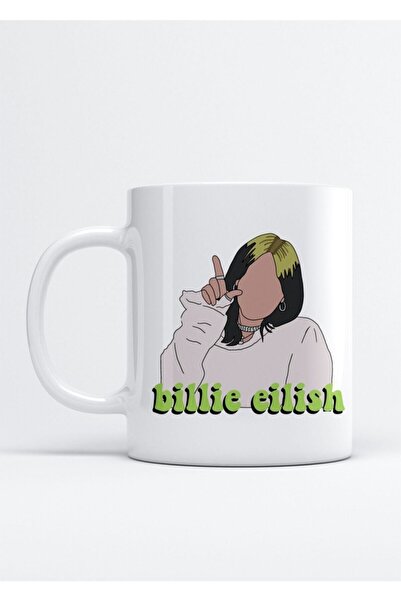 HobiShop Billie Eilish Vektörel Baskı Porselen Kupa Bardak