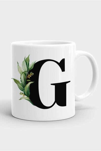 HobiShop كوب بورسلين أبيض مع حرف G