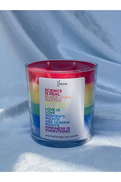 jeane home decor Candles Gökkuşağı Renkli Terapi Love Is Love Lgbt Insan Hakl...