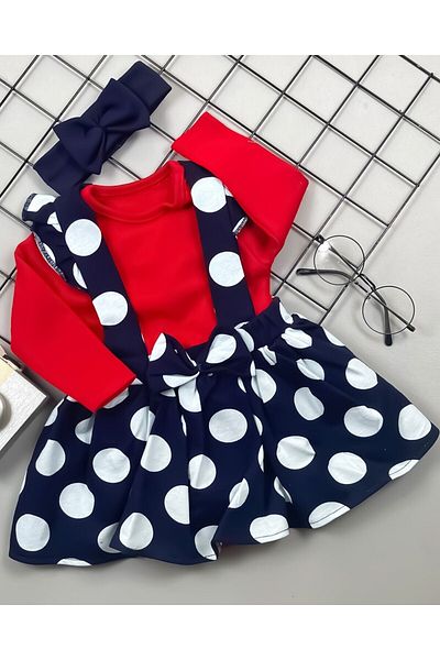 Necix's Girl's Polka Dot 2-Piece Salopet Set Wonderful Daily 2-Piece Baby Set with Hanger Gift!!!...
