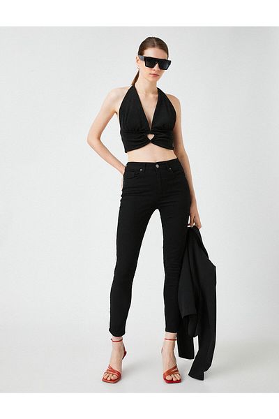 Koton Blugi Slim Fit cu Talie Inalta - Carmen Jean