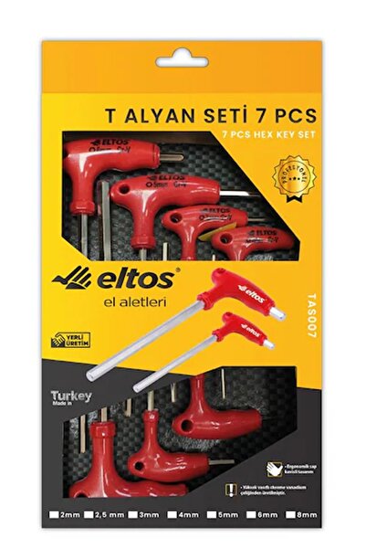 abnturk Eltos 7 Parça T Tipi Alyan Takımı Özel Isıl Işlem Görmüş Uçları Süper...