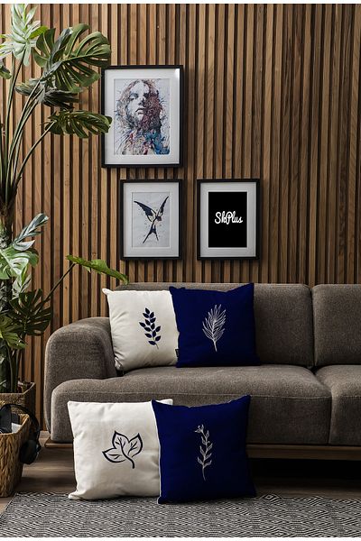 Skhome Double Sided Printed Special Design Premium Decorative 4-Piece Throw Pillow Cover (kom321)