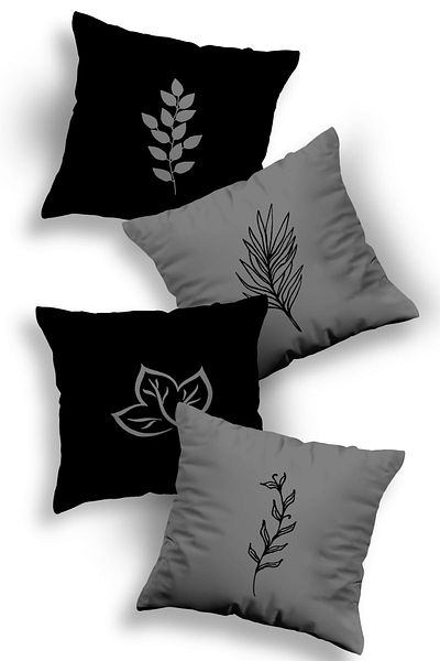 Skhome Husă de pernă decorativă premium din 4 piese cu design special imprimat pe două fețe (kom323)