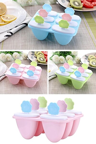 Genel Markalar 6'lı Eğlenceli Renkli Meybuz Dondurma Buz Kalıbı Çocuk Dondurm...