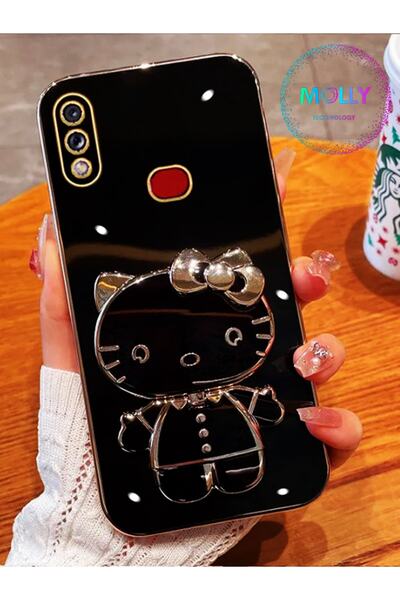 Molly Technology Samsung Galaxy A10s İçin Siyah Hello Kitty Standlı Kenarları...