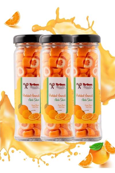 Artisan Candy Portakal Aromalı El Yapımı Mini Akide - 65 gr X 3 Adet / Handmade Orange Candy