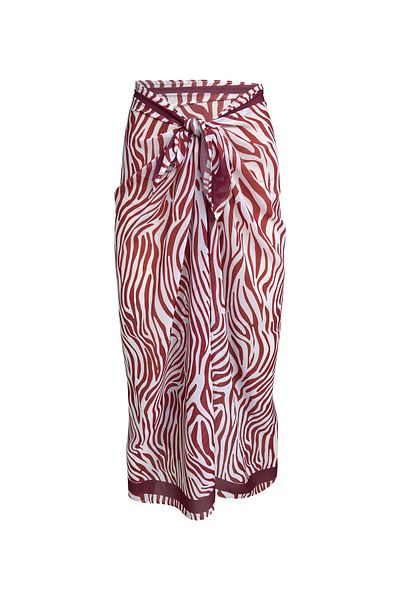 Bolder Emily Brown Zebra Silk Chiffon Pareo