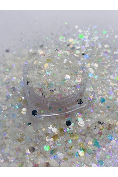 Sirius Hobi Epoksi Reçine Glow Moon Tırnak Makyaj Chunky Glitter 8 gr Hologra...