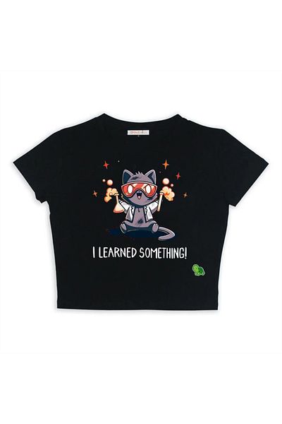 Touz Black Crop - Εκμάθησα κάτι τυπωμένο