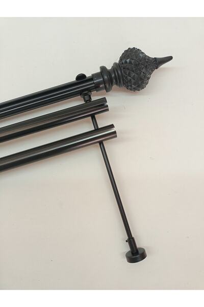 BeSe HOME Selçuklu Başlı Çift Raylı Metal Rustik 300 Cm Perde Askısı Perde Ko...