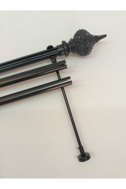 BeSe HOME Selçuklu Başlı Çift Raylı Metal Rustik 350 Cm Perde Askısı Perde Ko...