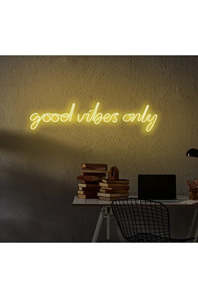 organizasyon outlet Neon Led Işıklı Good Vibes Only Yazısı Gece Lambası