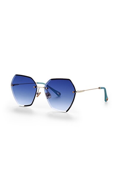 Angel Eyes Women's Sunglasses Geometric Glass Design Dark Blue Glass