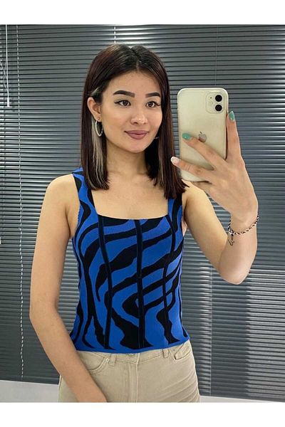 anne moda ankara Bretele groase guler pătrat 2 culori, tricotaje de prima calitate tricotate 50% bumbac 50% acril, crop/ body