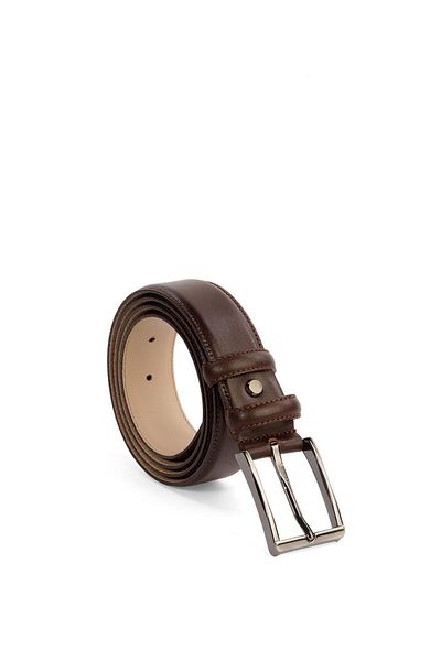 CENGİZ PAKEL Cengiz Pakel Γνήσιο Δερμάτινο Ανδρική Ζώνη Καφέ 3,5 cm