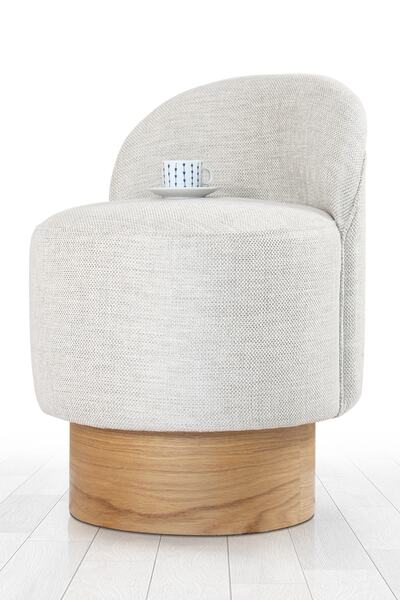 Lorencehome Barren Puf Açık Gri