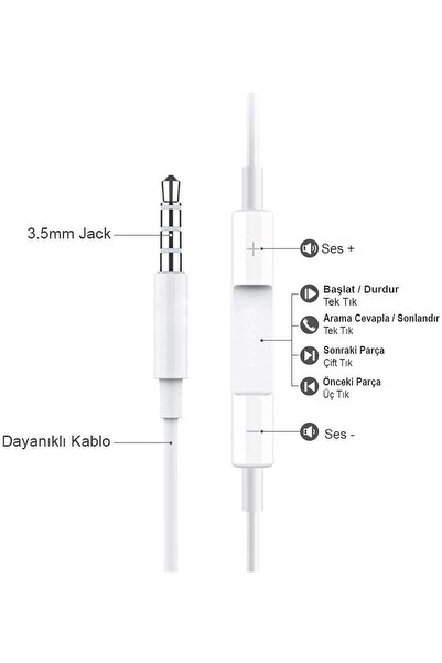 wiks Kablolu Kulaklık Ios Kablolu Kulaklık Android Ios Uyumlu 3.5mm Kulaklık