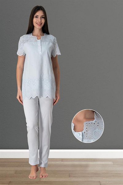 Lohussa Set de pijamale festone din in pentru damă