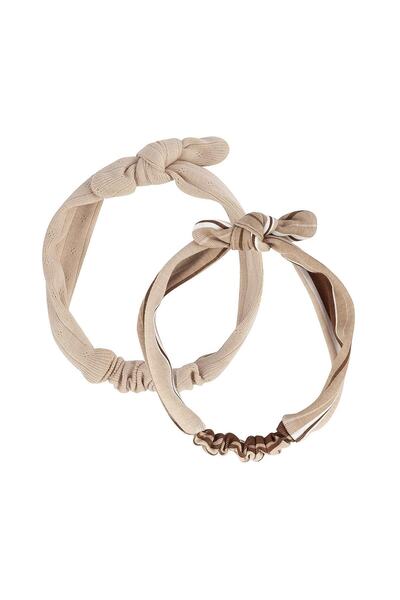 Antebies Double Pack - Pink Jacquard and Vertical Striped Hair Band
