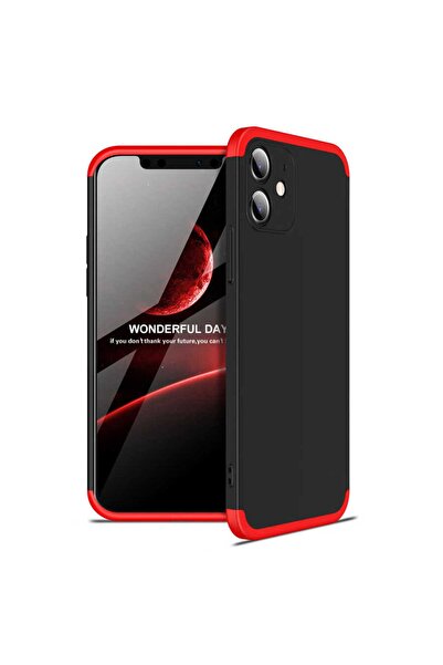 Nezih Case Apple iPhone 12 Mini Tam Koruma 3 Parça Slim Sert Silikon Kılıf (U...