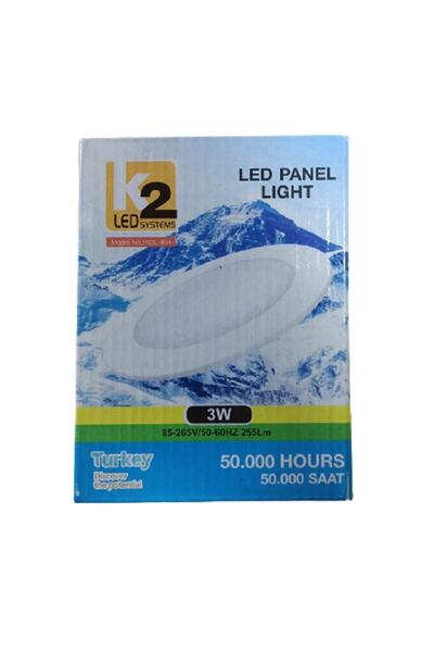 Kendal Global K2 KDL404 3W 3000K Günışığı Smd Yuvarlak Slim Led Panel