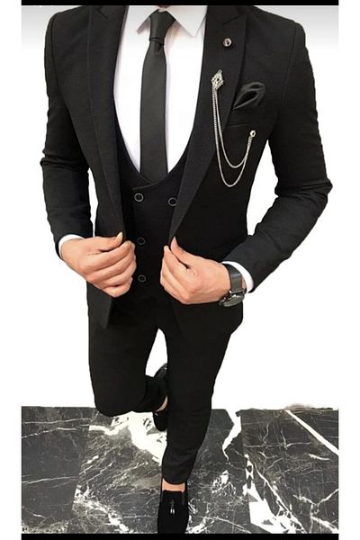 MASSARO Slimfit mellény öltöny (ajándék nyakkendős zsebkendő)