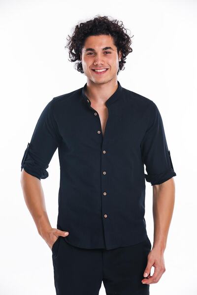 Plus Ninety Hakim Yaka Regular Kalıp Erkek Flamlı Gömlek