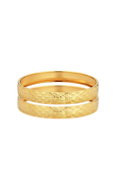 tuğrul Kuyumculuk 14 Ayar Altın Düz Baklava Işıltılı Kadın Bilezik