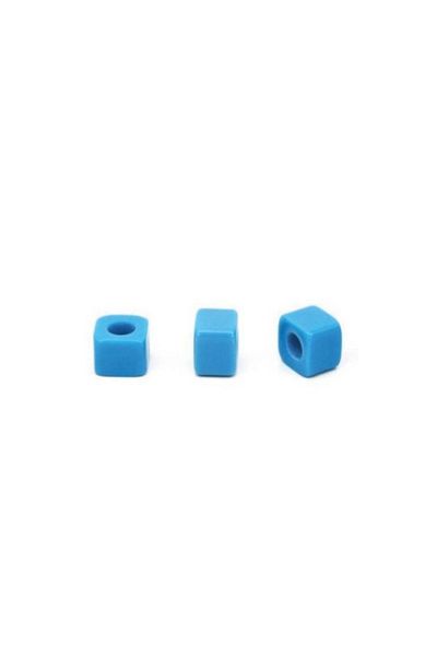bymissmücevherat Turquoise Blue Square Beads Can Be Attached to Necklace and Bracelet 1 Piece