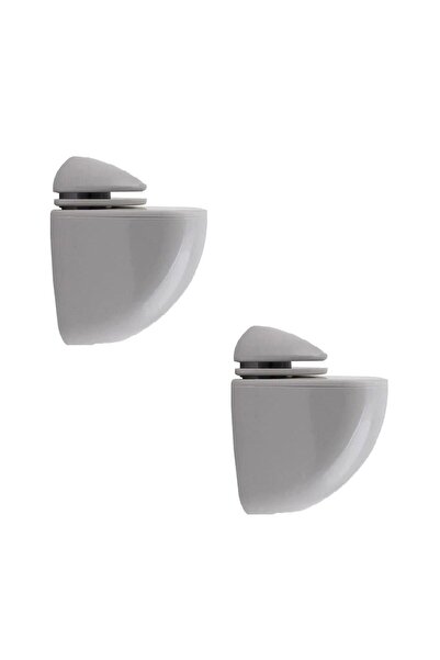 EYM 2 Adet Pelikan Plastik Cam Raf Tutucu Etejer Gri Kırılmaz