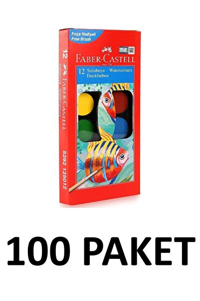 Faber Castell 100 Paket Sulu Boya 12 li Küçük Boy