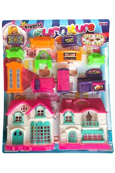 abnturk BÜYÜK EV SETİ EVCİLİK OYUNCAK 14 PARÇA