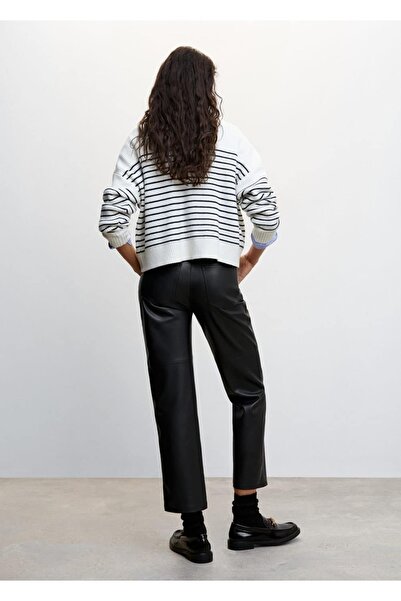 MANGO Woman Pantaloni cu aspect drept piele