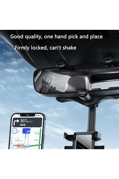 Bundeba Telescopic Phone Holder Mounted on Car Rearview Mirror