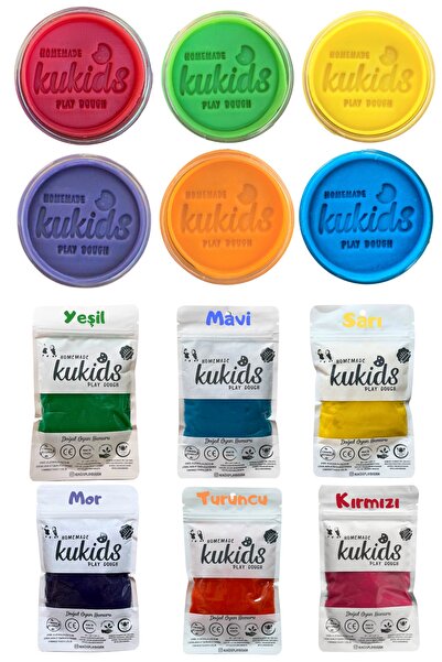 kukids play dough مجموعة خرطوشة صلصال طبيعية 12 قطعة 12x130 جرام