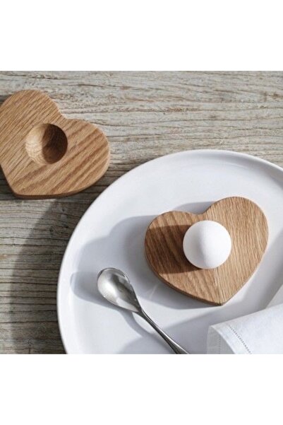 atolyesiahsap 2-Piece Egg Holder with Wooden Heart