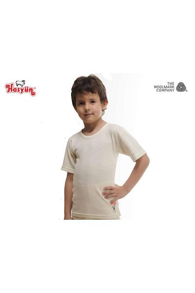 Hasyün 100% Wool Children's Undershirt Short Sleeve