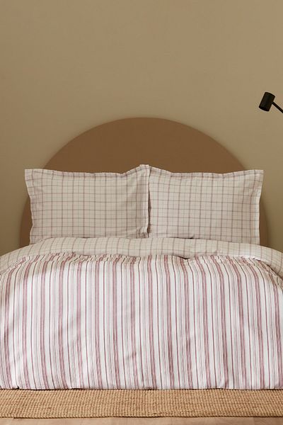 Karaca Home Doğalever Geo Cotton Transformation Single Duvet Cover Set Claret Red