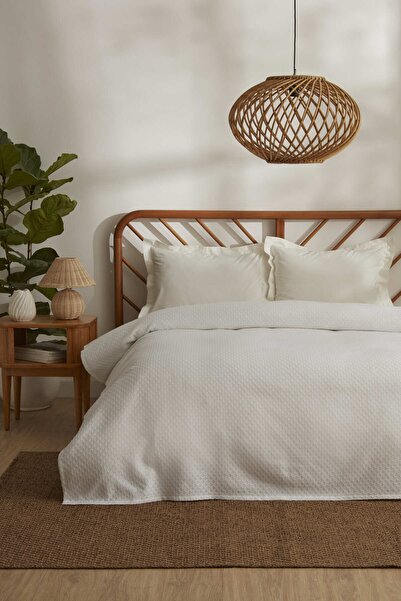 Karaca Home Doğasever Lorena Bambu Tek Kişilik Jakar Pike 160x230 Cm Beyaz