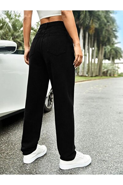 SHEVEGA Black Boyfriend Mom Jeans Jeans