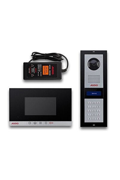 AUDİO 4 Daire Görüntülü Diafon Paketi (SİYAH)