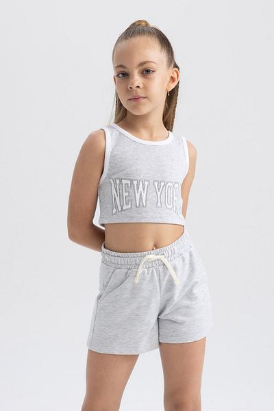 DeFacto Girl's Printed Crop Athlete Shorts Set of 2 B0742a823hs