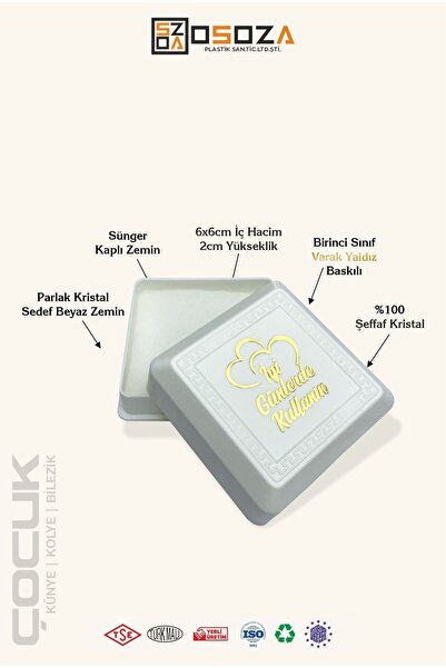 osoza Plastik Çocuk Bileziği Kutusu (Komple Beyaz) 50'li Paket