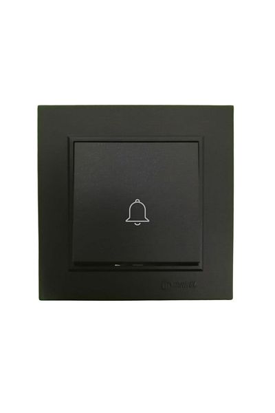 MAKEL SQUARE BLACK BELL BUTTON+SINGLE FRAME