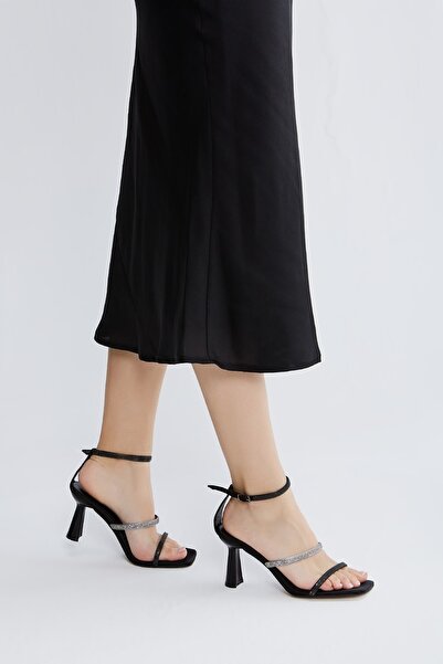 Valmenti Viola Kadın Siyah Multi Vegan Topuklu Sandalet