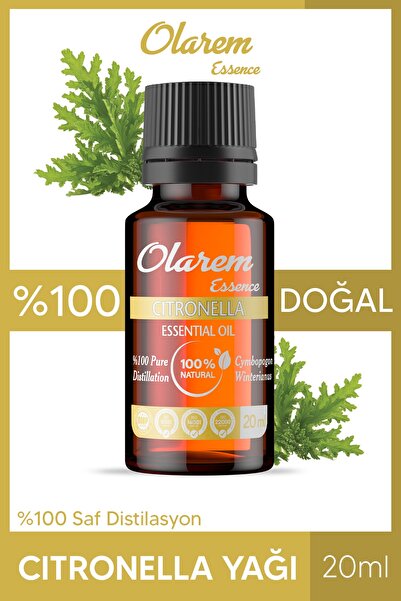 olarem essence Citronella Yağı 20ml Saf Distilasyon, Doğal, Katkısız