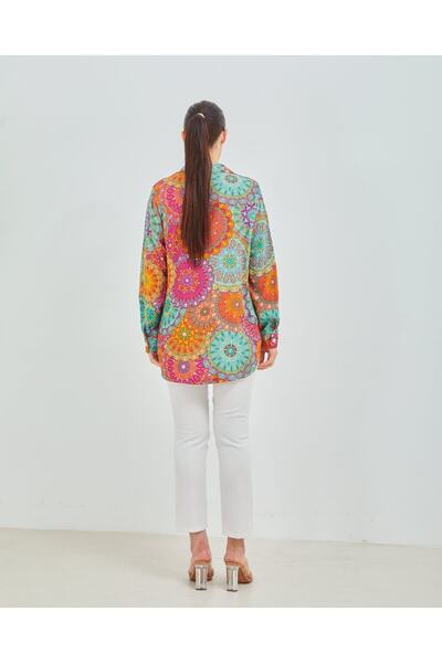 Hilmod Women's Ethnic Pattern Viscose Shirt